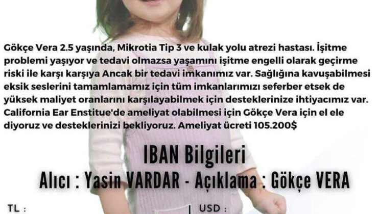 GÖKÇE VERA İÇİN DESTEK ZAMANI!