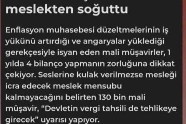 130 BİN MALİ MÜŞAVİRİN MESLEĞİ BIRAKMASI GÜNDEMDE